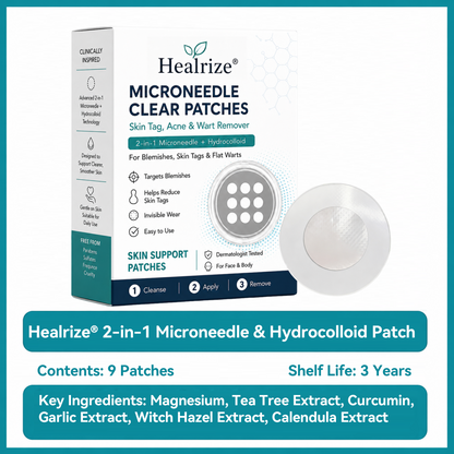 ✅🇺🇸𝐇𝐞𝒂𝒍𝗿𝗶𝙯𝙚®2-in-1 Microneedle & Hydrocolloid Patch👩‍⚕️| Removes Raised Moles, Acne, Flat Warts & Skin Tags | Helps Improve Wrinkles, Scars & Blemishes | Invisible Patches for Face & Body