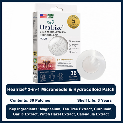 ✅🇺🇸𝐇𝐞𝒂𝒍𝗿𝗶𝙯𝙚®2-in-1 Microneedle & Hydrocolloid Patch💫| Removes Raised Moles, Acne, Flat Warts & Skin Tags | Helps Improve Wrinkles, Scars & Blemishes | Invisible Patches for Face & Body