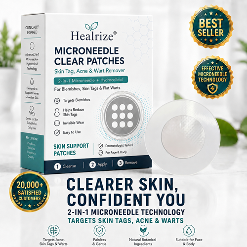 ✅🇺🇸𝐇𝐞𝒂𝒍𝗿𝗶𝙯𝙚®2-in-1 Microneedle & Hydrocolloid Patch👩‍⚕️| Removes Raised Moles, Acne, Flat Warts & Skin Tags | Helps Improve Wrinkles, Scars & Blemishes | Invisible Patches for Face & Body