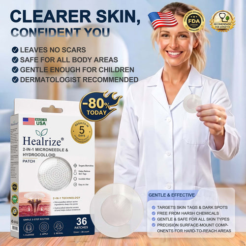 ✅🇺🇸𝐇𝐞𝒂𝒍𝗿𝗶𝙯𝙚®2-in-1 Microneedle & Hydrocolloid Patch💫| Removes Raised Moles, Acne, Flat Warts & Skin Tags | Helps Improve Wrinkles, Scars & Blemishes | Invisible Patches for Face & Body